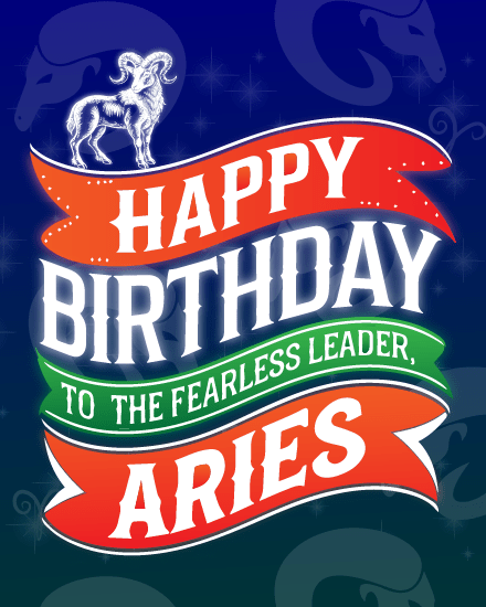 Fearless virtual Aries Birthday eCard