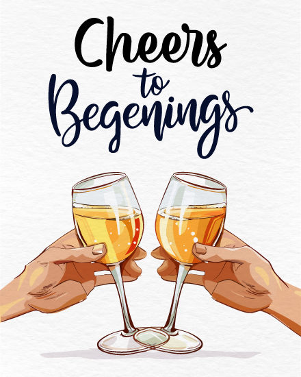 Toasting Hand Glass virtual Anniversary eCard