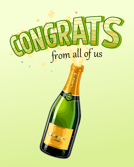 Champagne Bottle Pop virtual Anniversary eCard