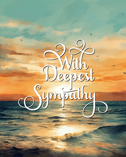 Peaceful Sunset Over Ocean virtual Sympathy eCard