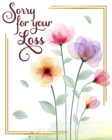 Watercolor Floral virtual Sympathy eCard