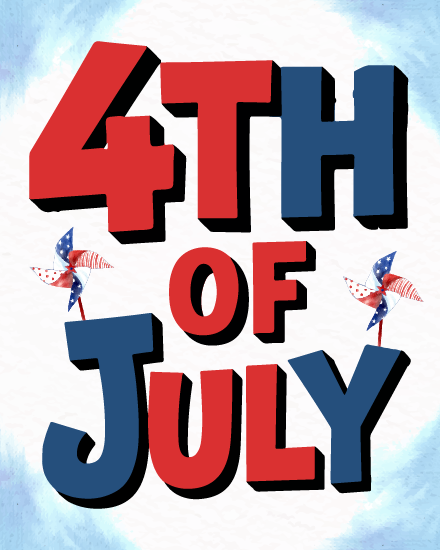Independence Day With American Flags virtual 4 July eCard