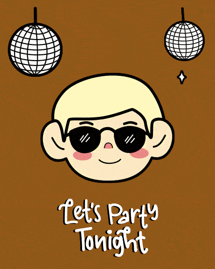Party With Disco Ball Lights virtual Funny Birthday eCard