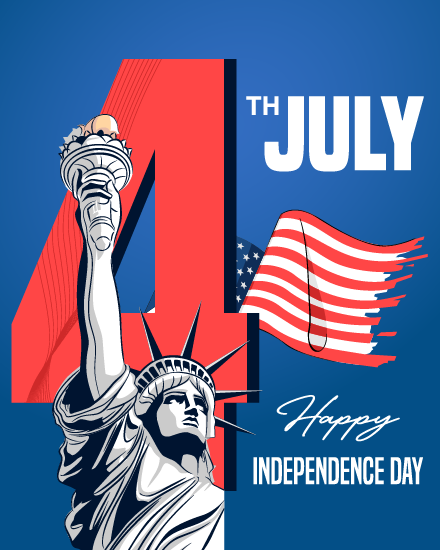 Statue Of Liberty virtual 4 July eCard