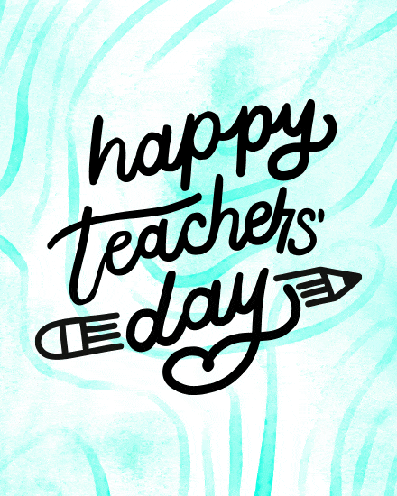 Handwritten Pencils virtual World Teachers Day eCard