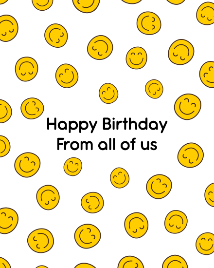 Yellow Smily virtual Birthday eCard
