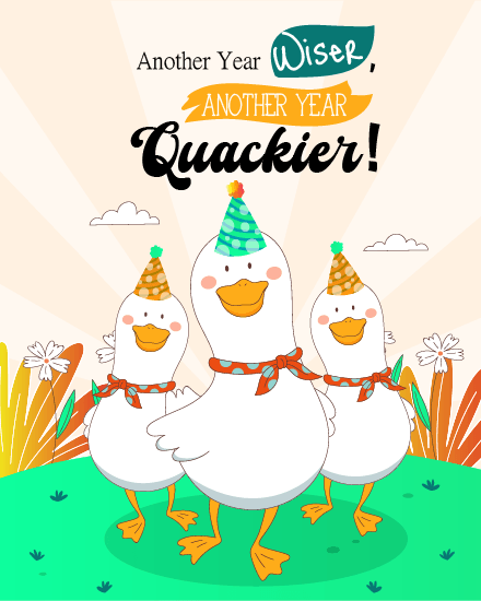 Another Year Ducker virtual Funny Birthday eCard