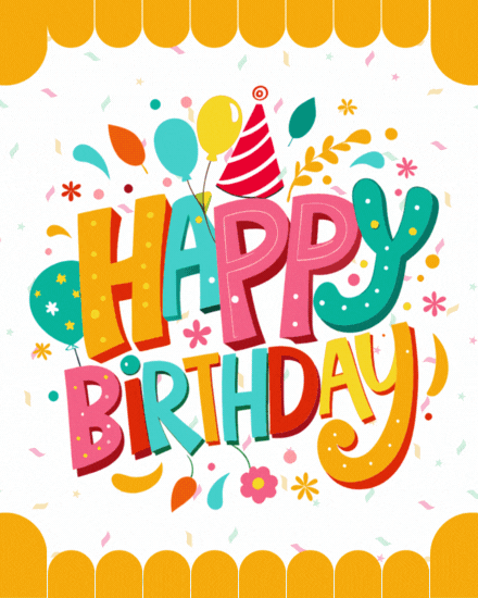 Bright And Colorful virtual Birthday eCard