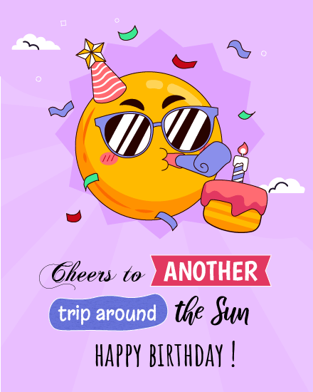 Emoji Chill With Cupcake virtual Funny Birthday eCard