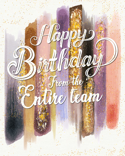 Brushstrokes In Warm And Cool Tones virtual Birthday eCard