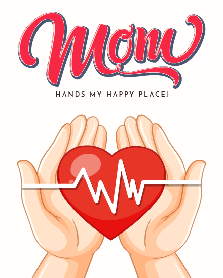 Hands Holding Heartbeat virtual Mother's Day eCard