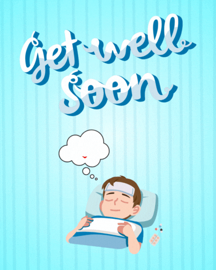 Resting Boy In Fever virtual Get Well Soon eCard