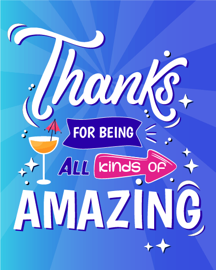 Cocktail Glass virtual Thank You eCard