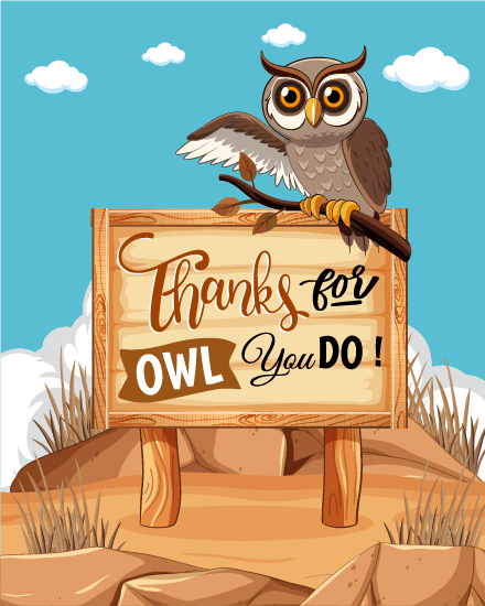 Wise Owl virtual Employee Appreciation eCard